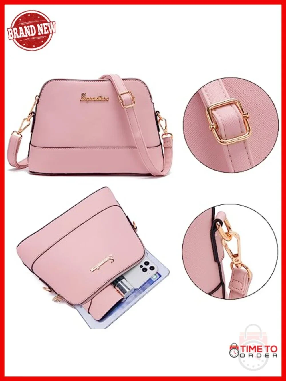 5-Piece PU Leather Tote Bag Set with Wallet, Clutch, and Card Holder
